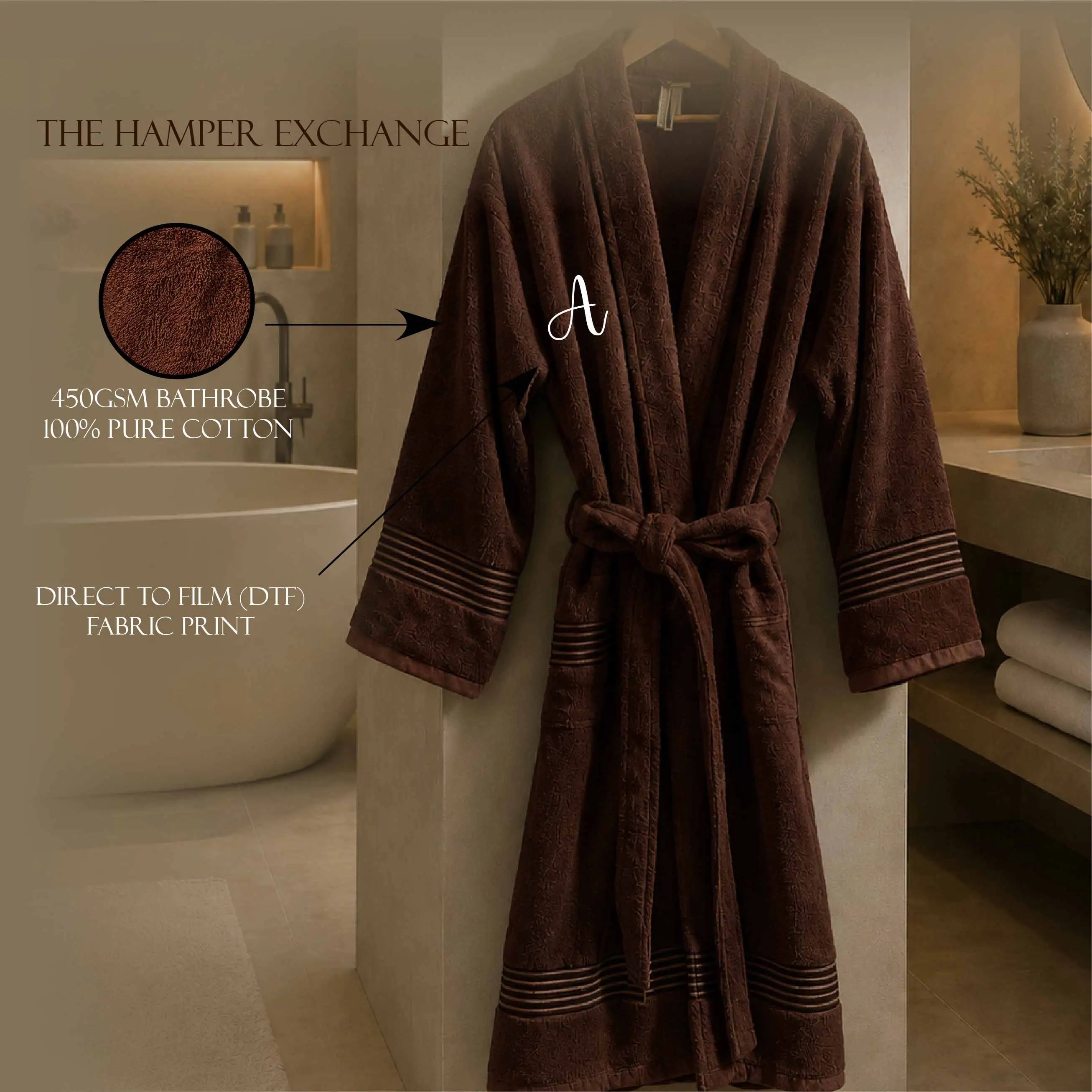Luxury Single Personalised Bathrobe - 450 GSM
