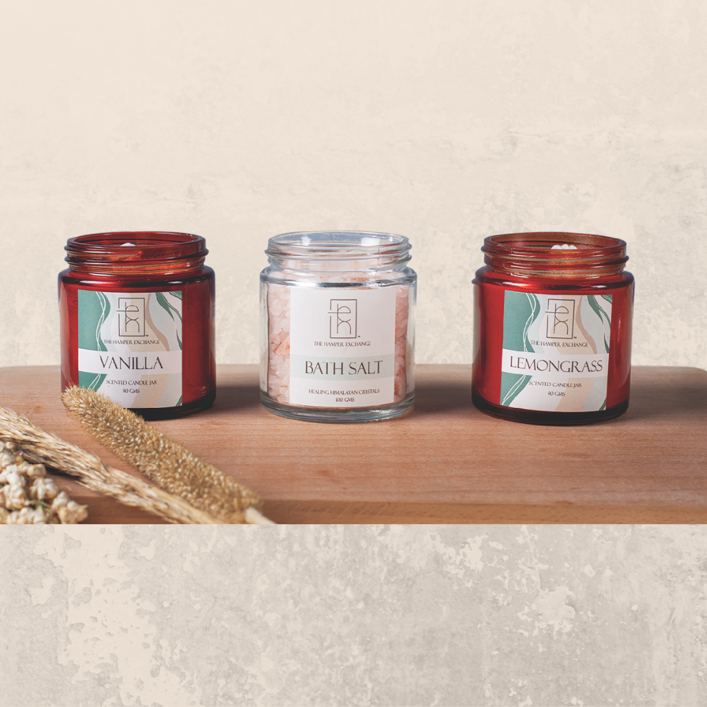 Scented Candles and Bath Salt Gift Set for Ultimate Relaxation Spa Experience