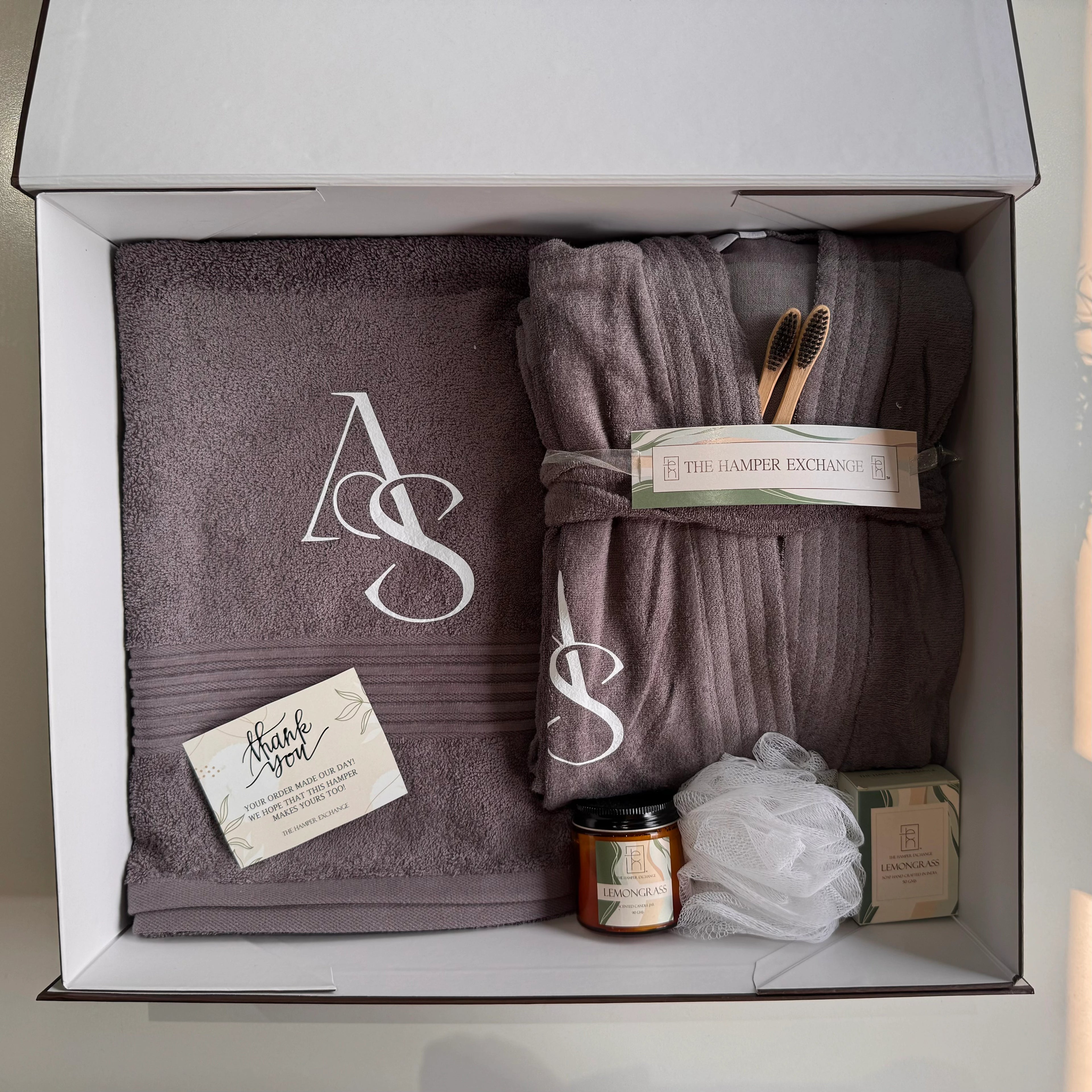 Single Personalised Spa Bath Hamper - 5 Piece Set for a Premium Home Spa Experience.