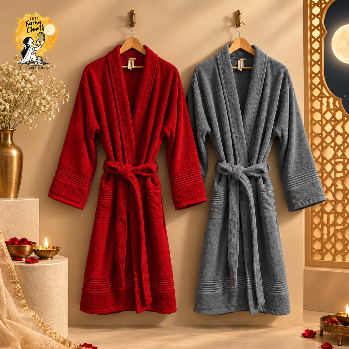 Couple Luxury 450 GSM Bathrobe Hamper
