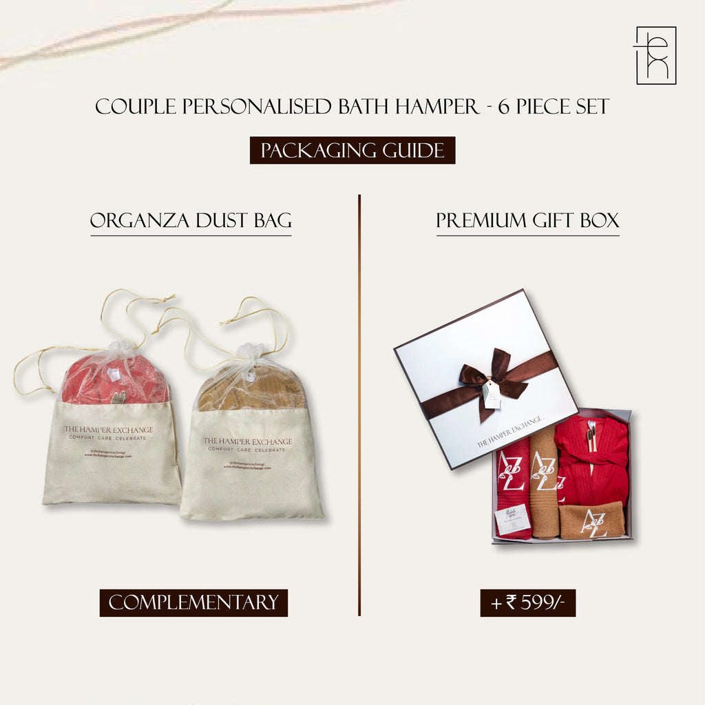 Couple Personalised Bath Hamper - 6 Piece Set for Relaxation