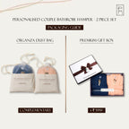 Personalised Couple Bathrobe Hamper - 2 Piece Set
