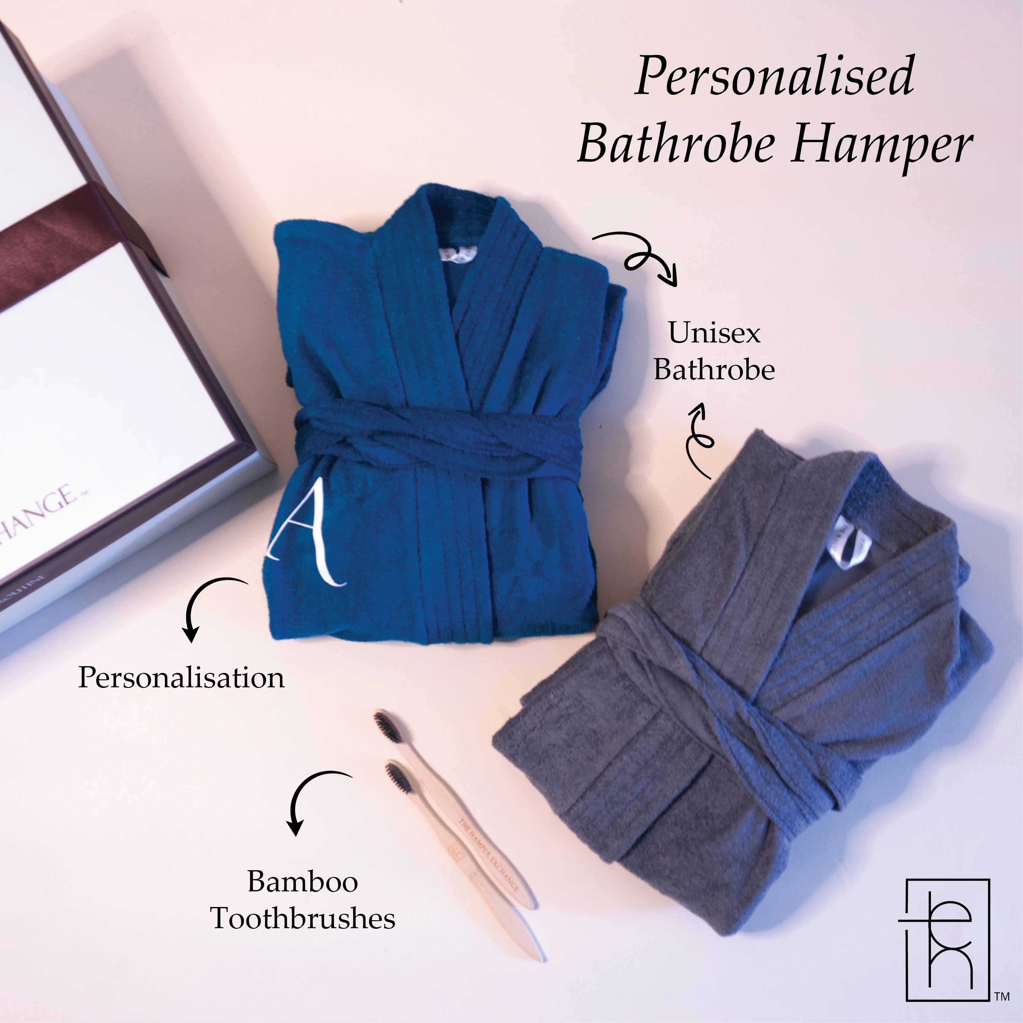 Couple Personalised Bathrobe Hamper | 2 Piece Set