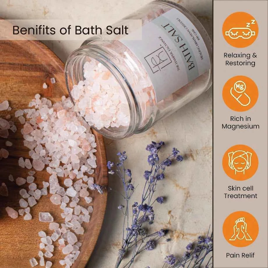 Scented Candles and Himalayan Bath Salt Jar | Spa Gift Kit