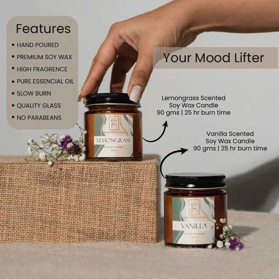 Scented Candles and Himalayan Bath Salt Jar | Spa Gift Kit